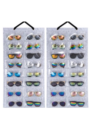 Double-Sided Sunglasses Organizer with 16 Felt Slots - Hanging Storage Bag & Dust-Proof Wall Pocket for Easy Access - 2 Pack - pzsku/ZC0780880B7CF42FF21BEZ/45/_/1722506249/d939d1b5-bc7b-4e5f-b292-64389d594e03