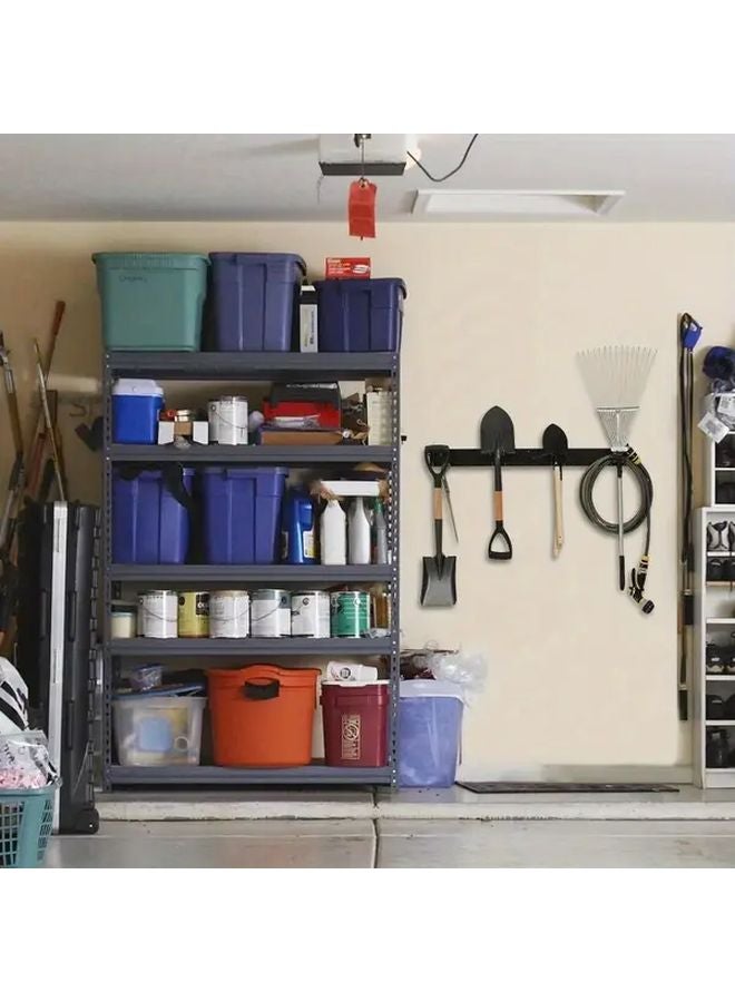 Black 2 Hole Wall Mounted Metal Tool Organizer Storage Rack - Image 5