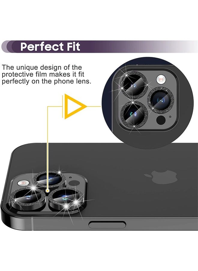 iPhone 15 Pro / 15 Pro Max Camera Lens Protector, 9H Tempered Glass Camera Cover Screen Protector Metal Individual Ring Protector for iPhone 15 Pro and iPhone 15 Pro Max (Black) - Image 5