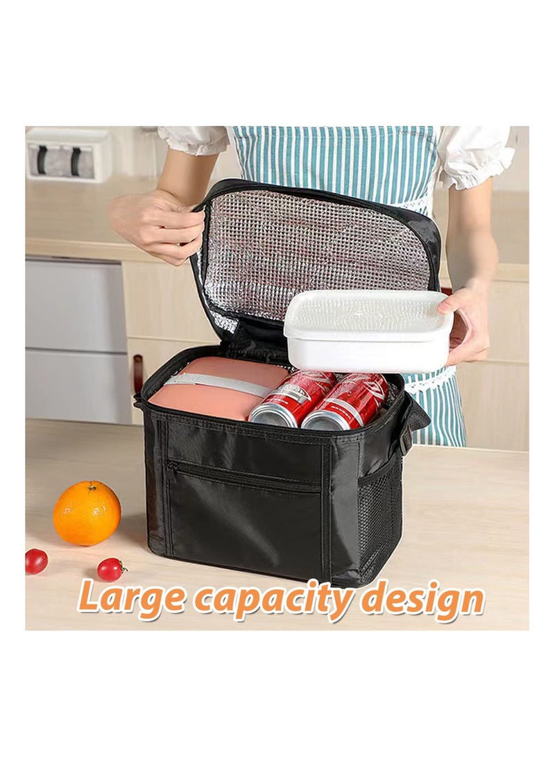 Lunch Bag, 11L, Insulated Reusable Lunch Bags, Cooler Bag Thermal Lunch Tote Bags, Foldable Picnic Cooler Waterproof Leak-Proof for Outdoor Beach Camping BBQ Travel, Black  - Image 4