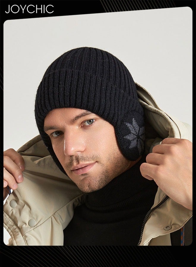 Joychic Korean Version Autumn and Winter Warm Knitted Beanie Hat for Women Men Outdoor Cycling Ear Protection  - Image 1