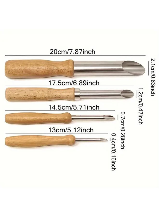Metal Clay Hole Cutters Set 4 Piece For Pottery Sculpting Craft Tools - Image 2