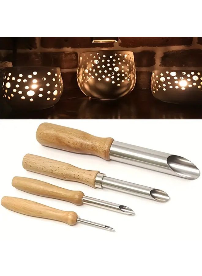 Metal Clay Hole Cutters Set 4 Piece For Pottery Sculpting Craft Tools - Image 4
