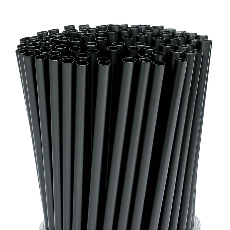 200 Pcs Black Disposable Drinking Plastic Straws023 diameter and 826 longBlack