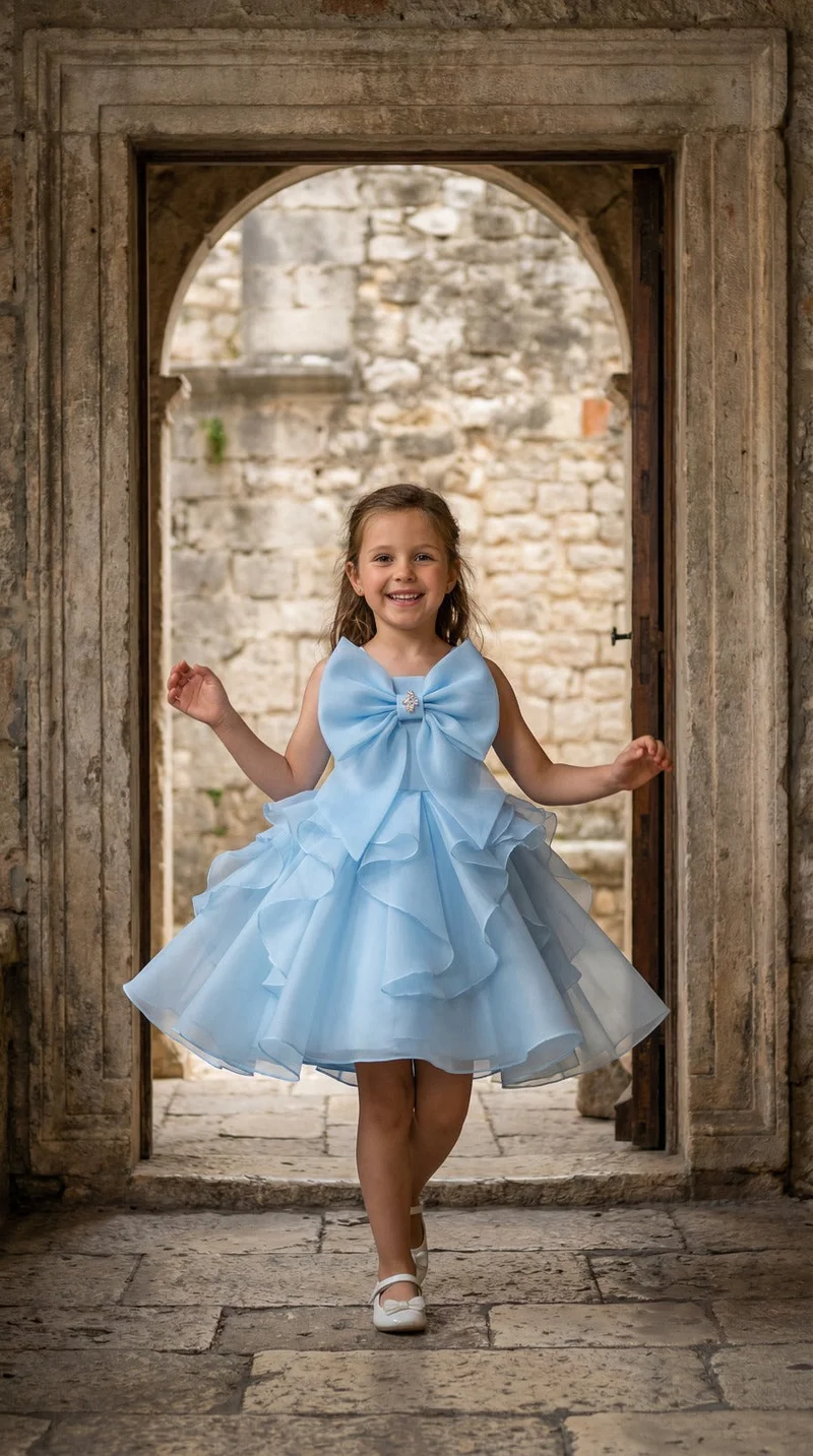 فيا بامبينو Blue Belle Couture Dress 3231