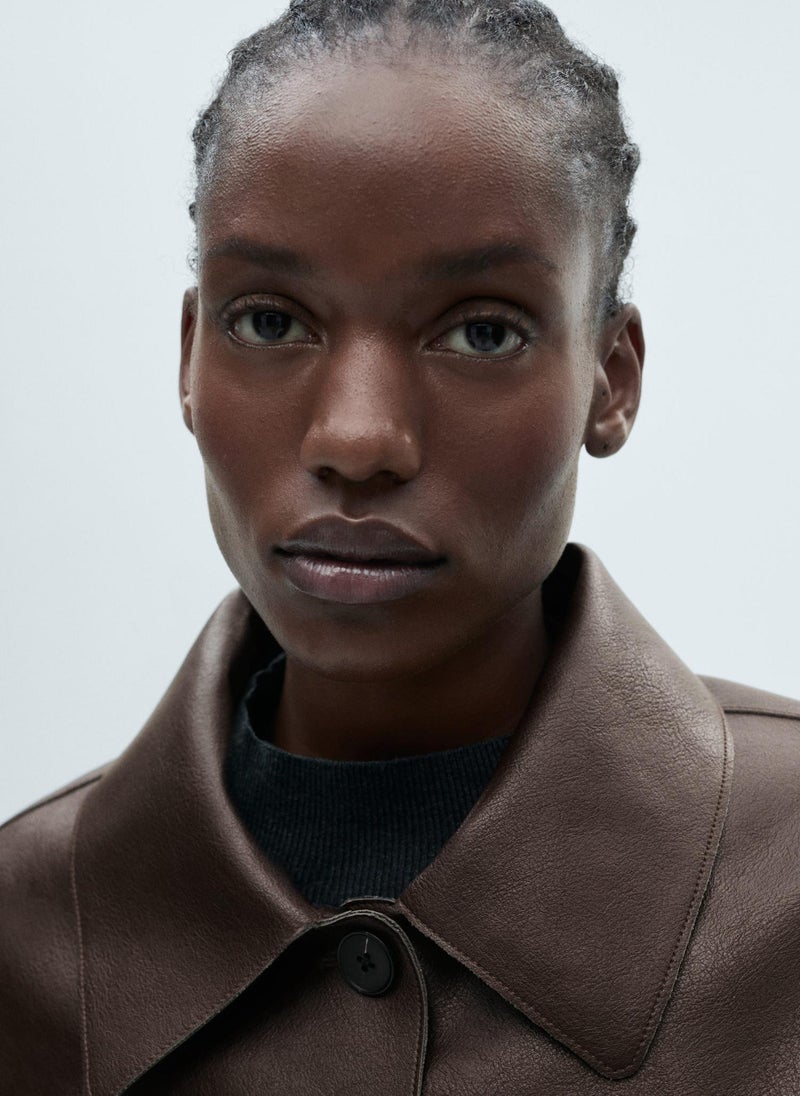 MANGO - Leather-Effect Pockets Jacket - Image 1