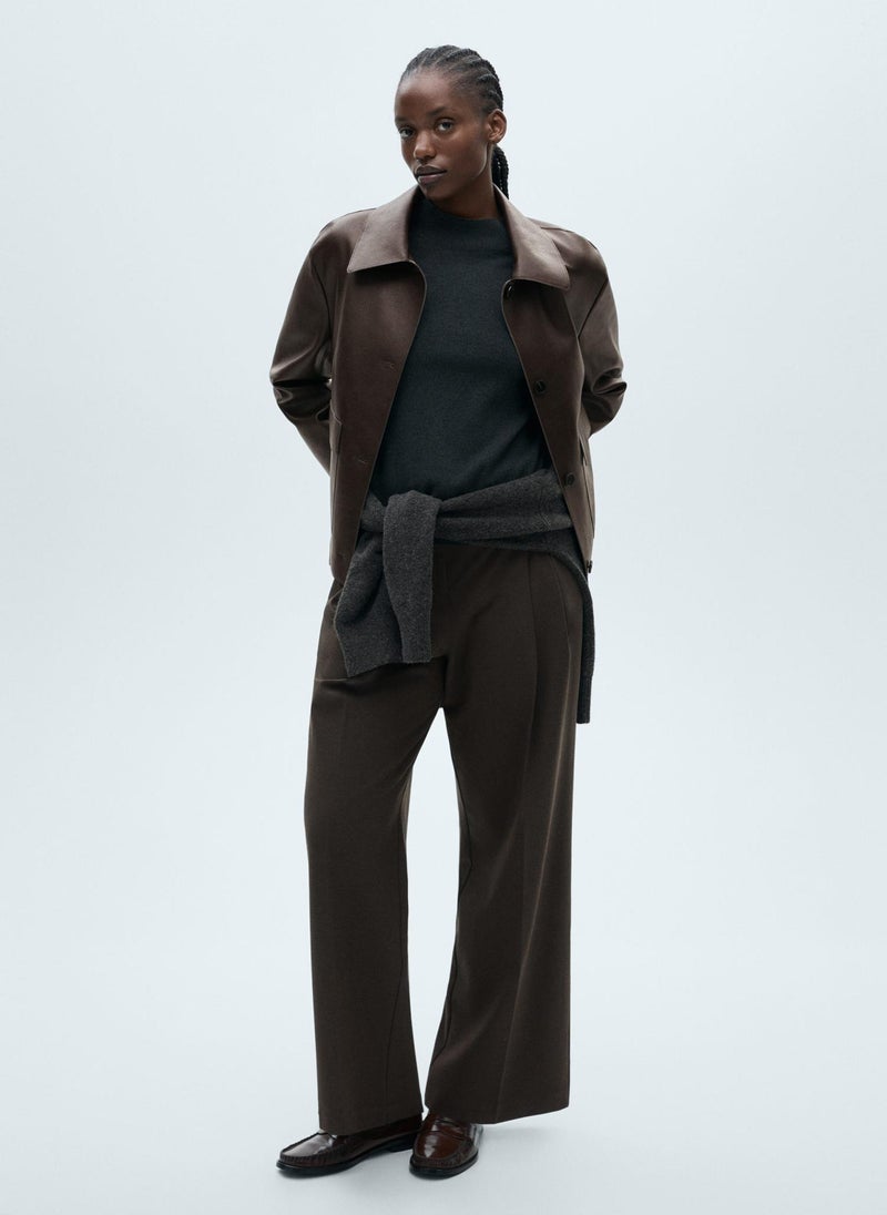 MANGO - Leather-Effect Pockets Jacket - Image 1