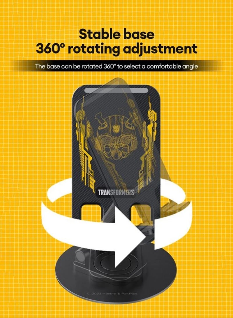 TRANSFORMERS Mobile Stand With 360-degree Rotating And Foldable, Stand For Desk, For All Smartphones, Stable Metal Phone Stand, Black - Image 3