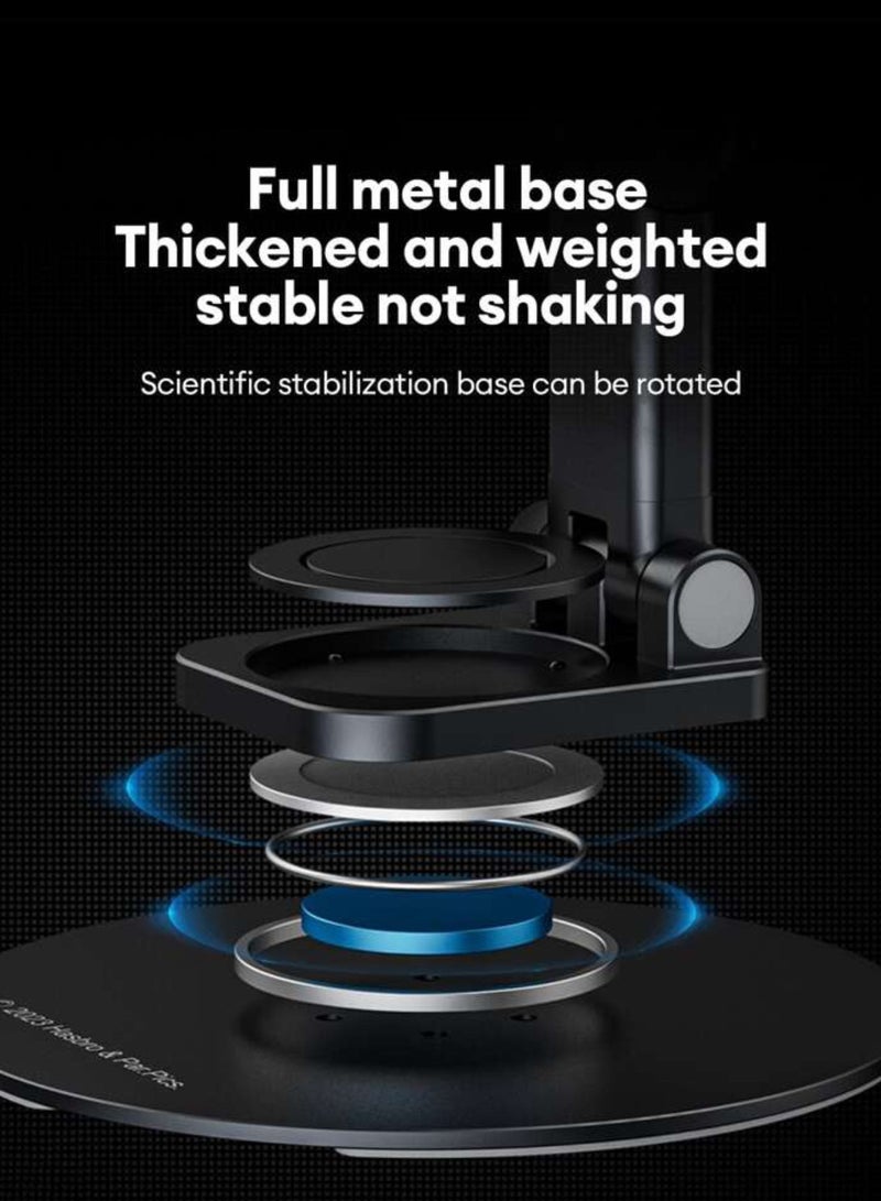 TRANSFORMERS Mobile Stand With 360-degree Rotating And Foldable, Stand For Desk, For All Smartphones, Stable Metal Phone Stand, Black - Image 4