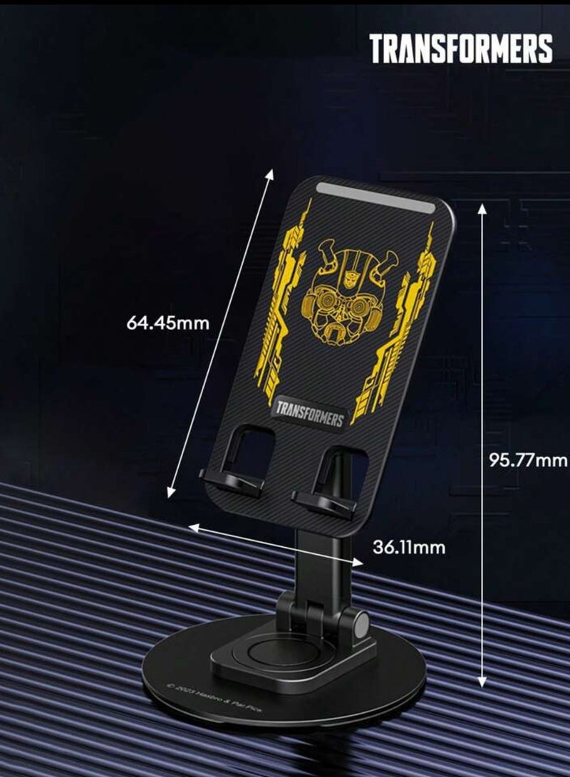 TRANSFORMERS Mobile Stand With 360-degree Rotating And Foldable, Stand For Desk, For All Smartphones, Stable Metal Phone Stand, Black - Image 1