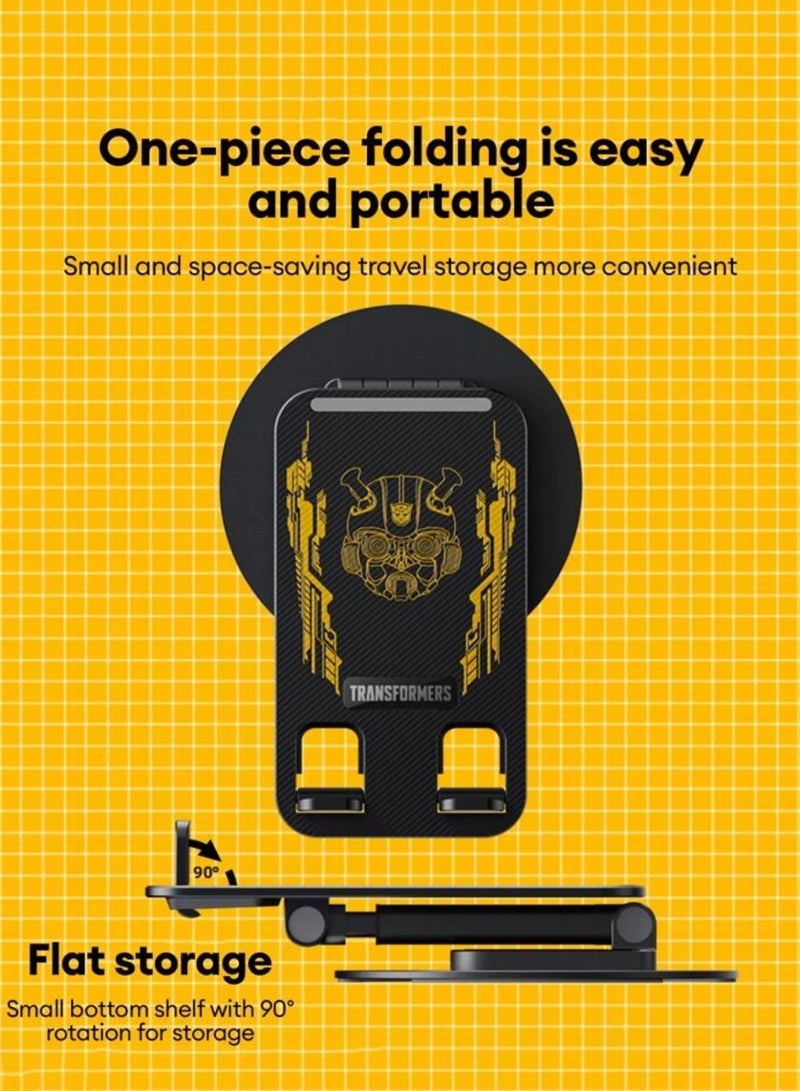 TRANSFORMERS Mobile Stand With 360-degree Rotating And Foldable, Stand For Desk, For All Smartphones, Stable Metal Phone Stand, Black - Image 2