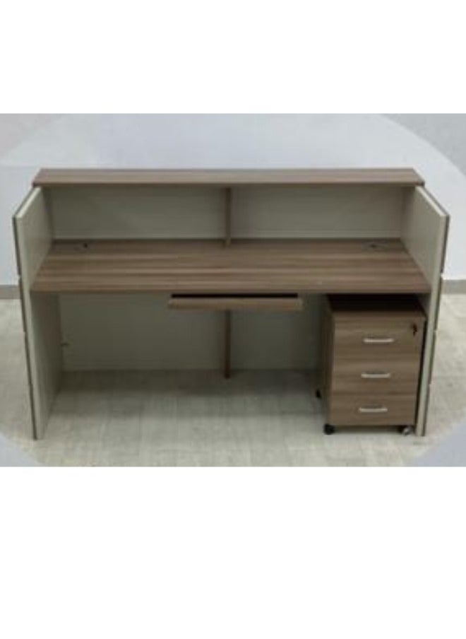 SMART HOME - Wooden reception counter, reception desk made of high-quality materials, size 180X70X110 cm - Image 1