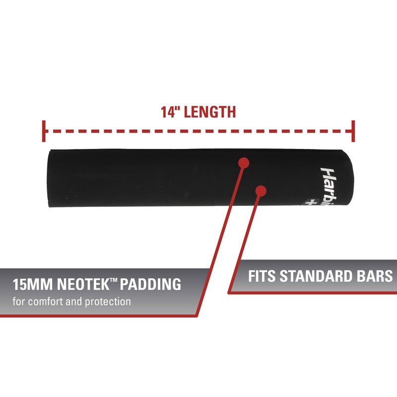 Harbinger NeoTek Foam Core Bar Pad, Standard 14-Inch , Black - Image 1