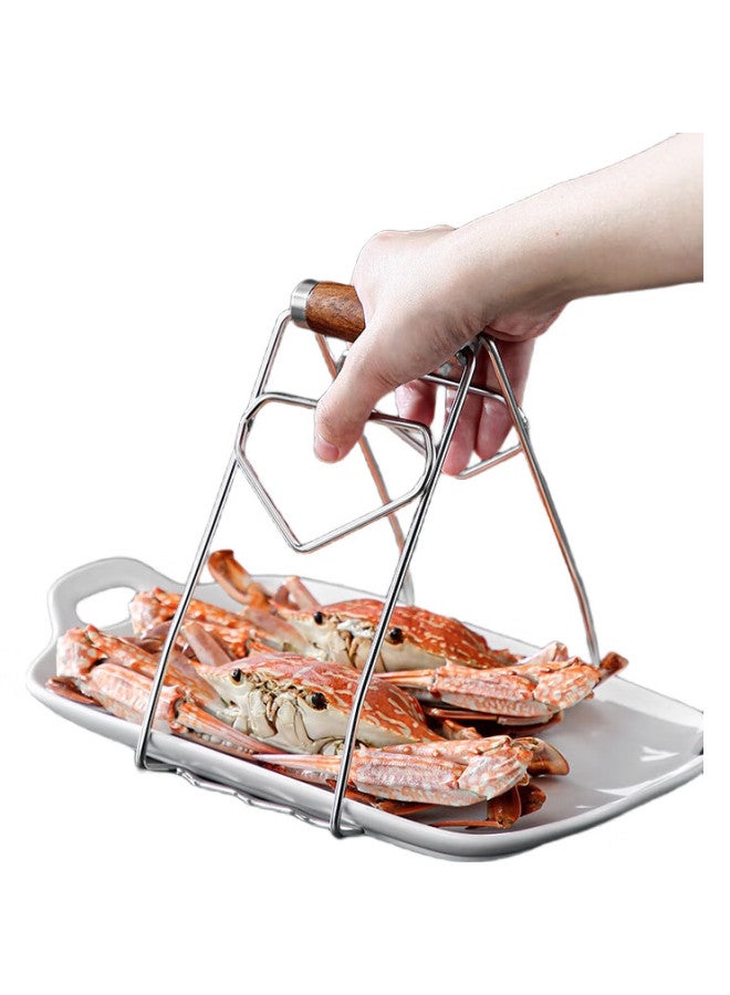 Onlycook 304 Stainless Steel Non-Slip Serving Tray, Kitchen Bowl Gripper, Steamed Dish Tongs, Anti-Scalding Tool - Image 1