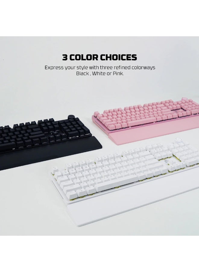 Fantech MK853 MaxPower RGB Mechanical Gaming Keyboard Grey Linear Switch Full Size 104 Keys with Volume Knob Dual Shot Keycaps Wrist Rest Black - Image 5