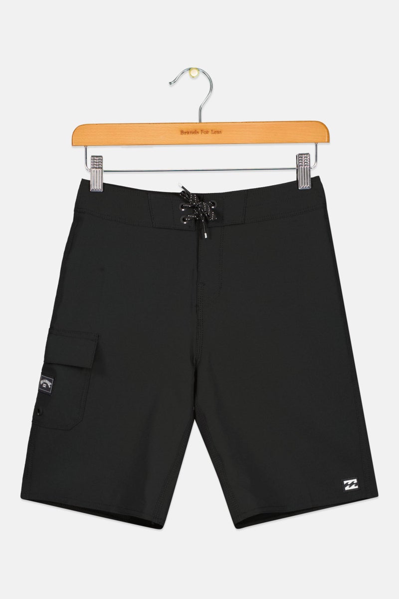 Billabong Kids Boy Brand Logo Board Shorts, Black - Image 1