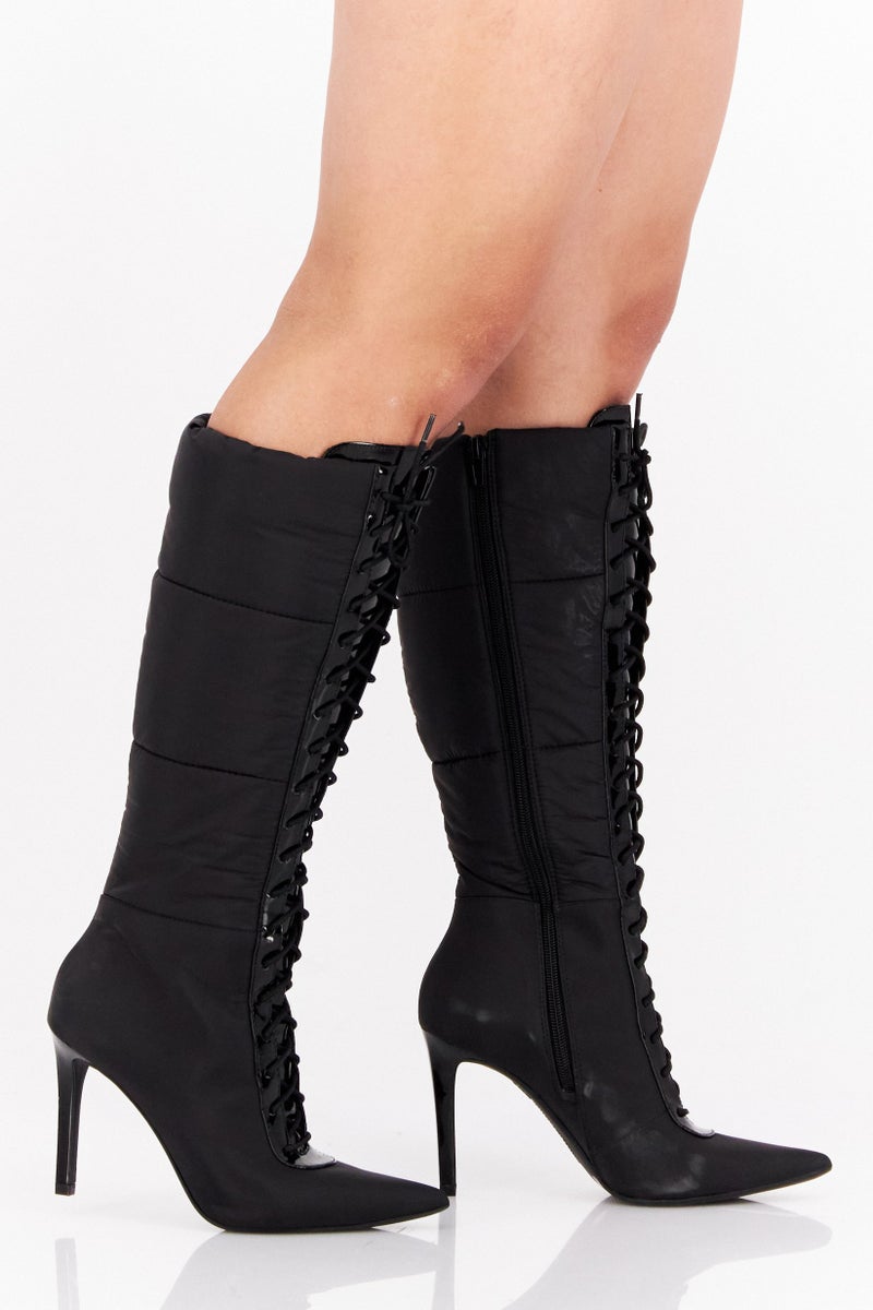 INC Women High Heel Boots, Black - Image 2