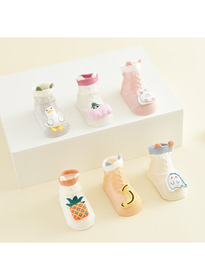 Bumblebee 2-pack Baby Socks Semi-mesh Non-slip Sole Mid-crew Walking Socks For Infants, Non-slip Floor Socks For Toddlers Learning To Walk - Image 5