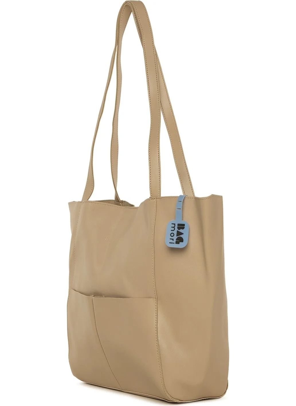 باجموري Mink Double Pocket Large Tote Bag with Logo