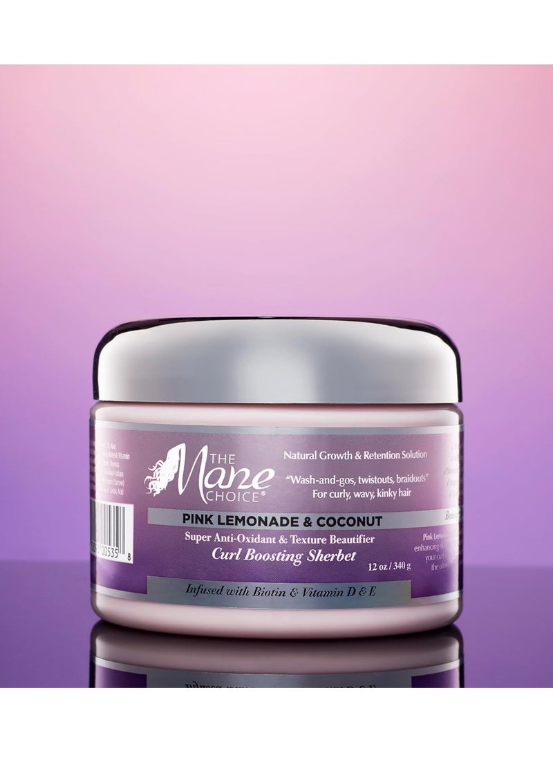 THE MANE CHOICE - The Mane Choice Pink Lemonade Super Anti-Oxidant & Texture Beautifier Curl Boosting Sherbet, 12 oz - Image 1