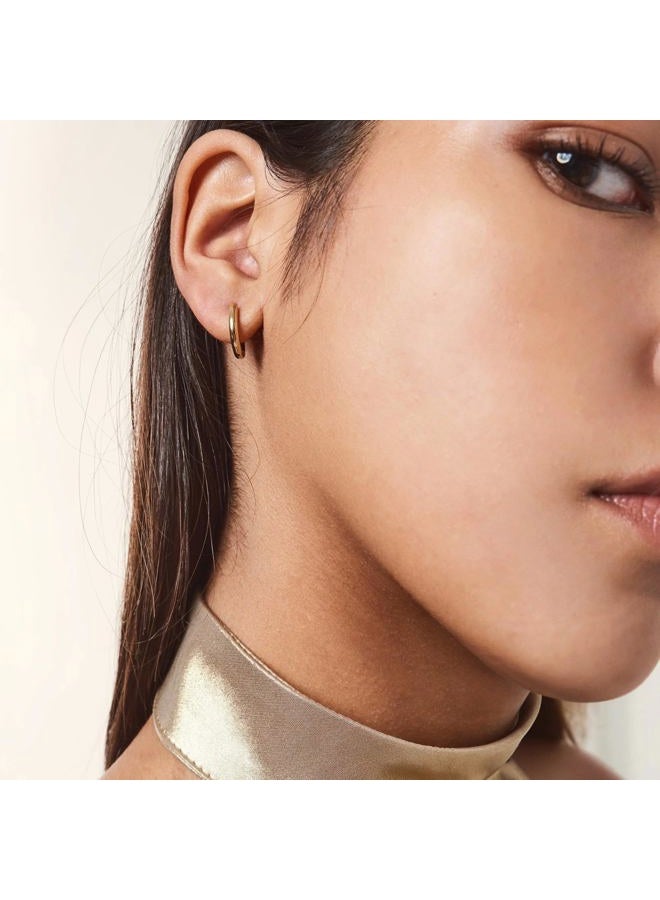Hey Harper Gold Filled Hoop Earrings - Waterproof Elegant Small Hoop Earrings for Women - Ideal for Layering - Durable Stainless Steel Earrings - 14K Gold Earring Set, Mini, Stainless Steel, No - Image 2