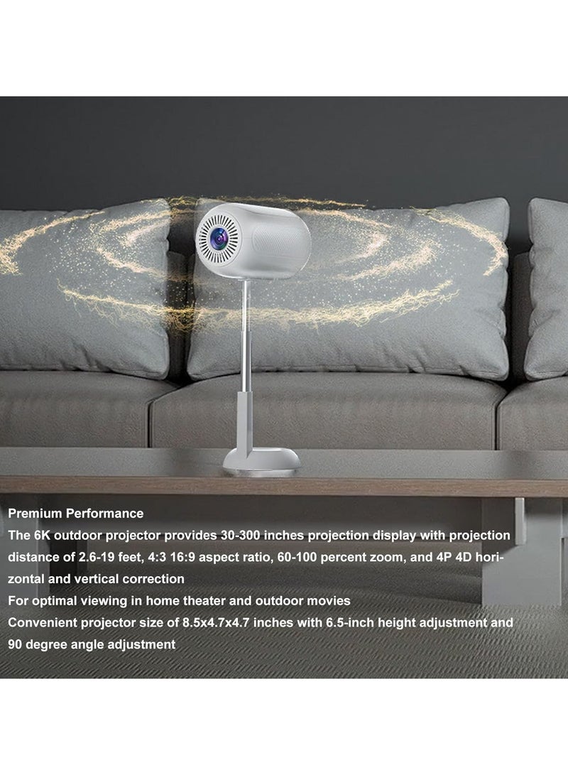 أداك جهاز عرض ذكي Adak يعمل بنظام Android 11، بدقة 6K 1080P، وواي فاي ثنائي النطاق، وبلوتوث 5.3، وشاشة مقاس 30-300 بوصة، مع حامل تلسكوبي (أحدث طراز) - Image 2