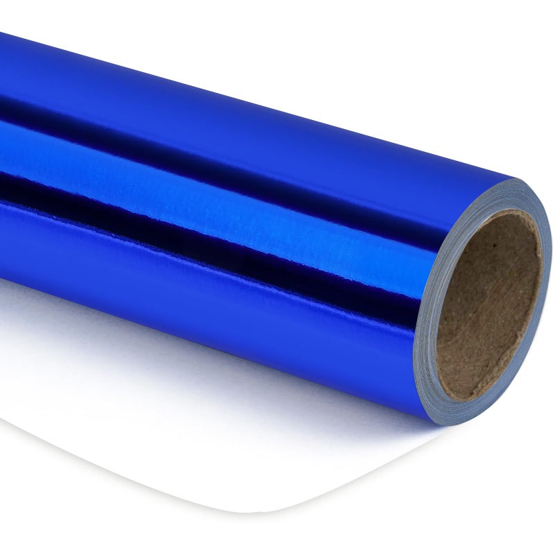 RUSPEPA Royal Blue Metallic Wrapping Paper  Solid Color Paper Perfect for Wedding Birthday Christmas Baby Shower  17 Inches X 328 Feet