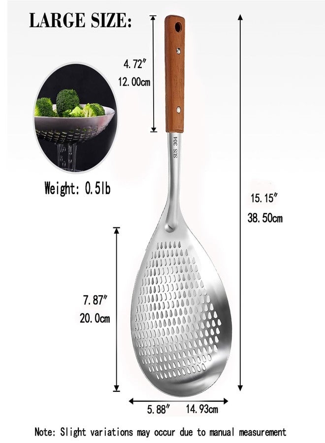 ANMIOU Stainless Steel Colander Strainer Pasta Food Noodle Grease Drain Fine Mesh Metal Kitchen Universal Clip on Spider Handle 5.8 Inch - Image 2
