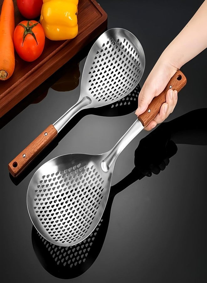 ANMIOU Stainless Steel Colander Strainer Pasta Food Noodle Grease Drain Fine Mesh Metal Kitchen Universal Clip on Spider Handle 5.8 Inch - Image 5