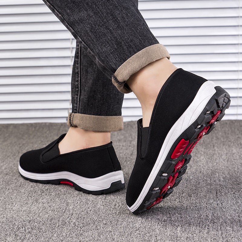 Winter Old Beijing Cloth Shoes Fleece-Lined Thickened Two-Cotton Shoes Men'S Mountaineering Bottom Working Men'S Shoes Warm Middle-Aged And Elderly One-Pedal Shoes - Image 5