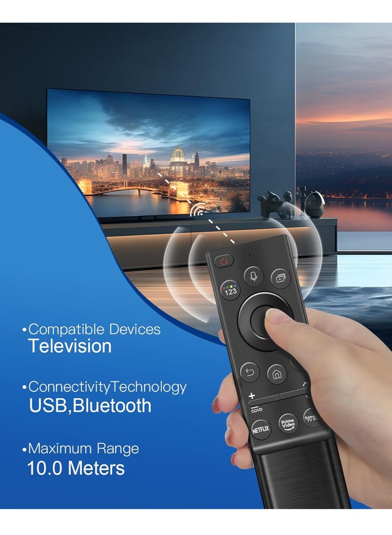 BN59-01357A Solar Voice Remote Control Compatible with Samsung Smart TVs – 4 Apps and Solar Charging for Neo LED 4K 8K UHD Models (2021-2023) – Battery Included
