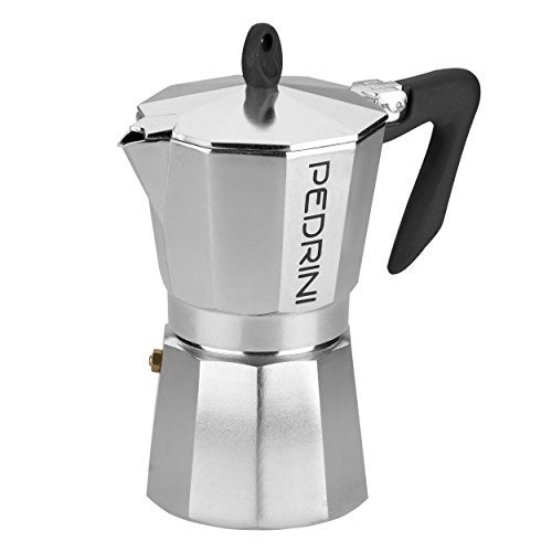 PEDRINI- Italy Aluminium Moka Pot 6 Cup Coffee Maker/Mocha Pot/Stovetop Coffee Maker; Product from Italy, Since 1941. (Black, 6 Cup) - Image 4