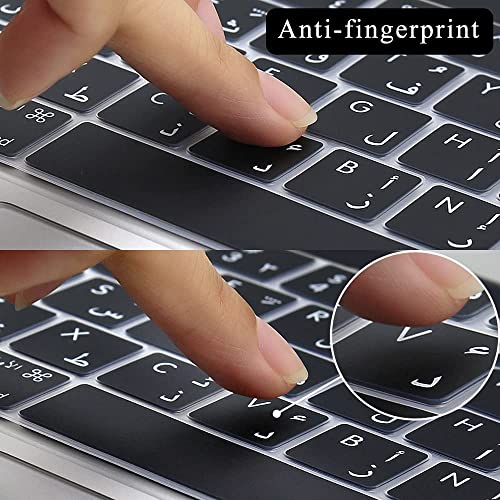 ProElife Arabic Ultra Thin Silicone Keyboard Protector Cover Skin for Apple MacBook Pro with Touch Bar 13" 15" (Model A1706, A1707, A1989, A1990, A2159) (2016 2017 2018 2019 Release) (Black) - Image 5