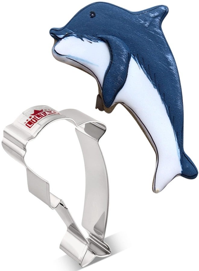 LILIAO Dolphin Cookie Cutter, 4" Stainless Steel - Image 1