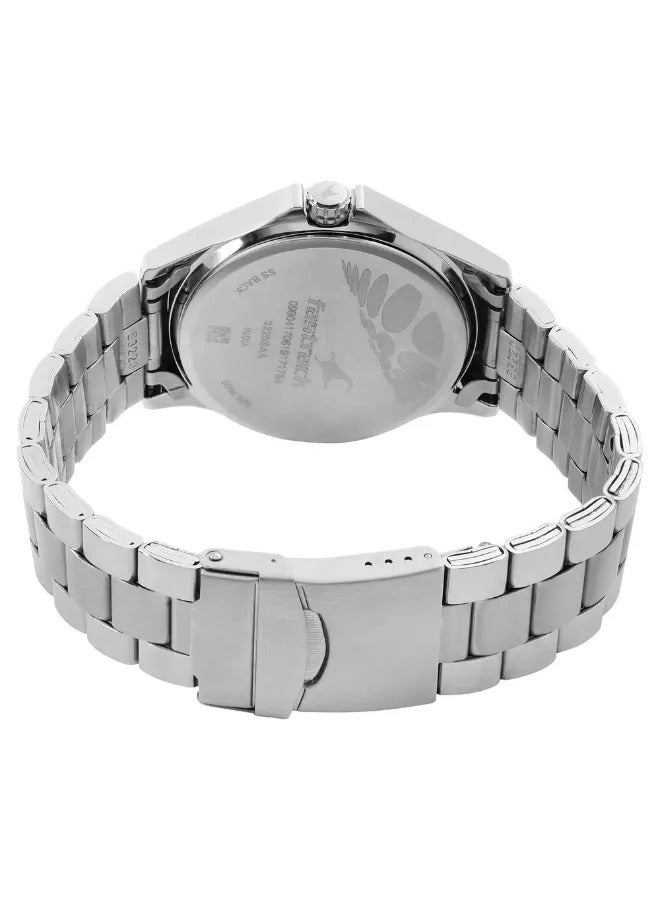 fastrack ساعة يد رجالية تناظرية بشكل دائري من الفولاذ المقاوم للصدأ - 3220SM01 - 49 مم - Image 5