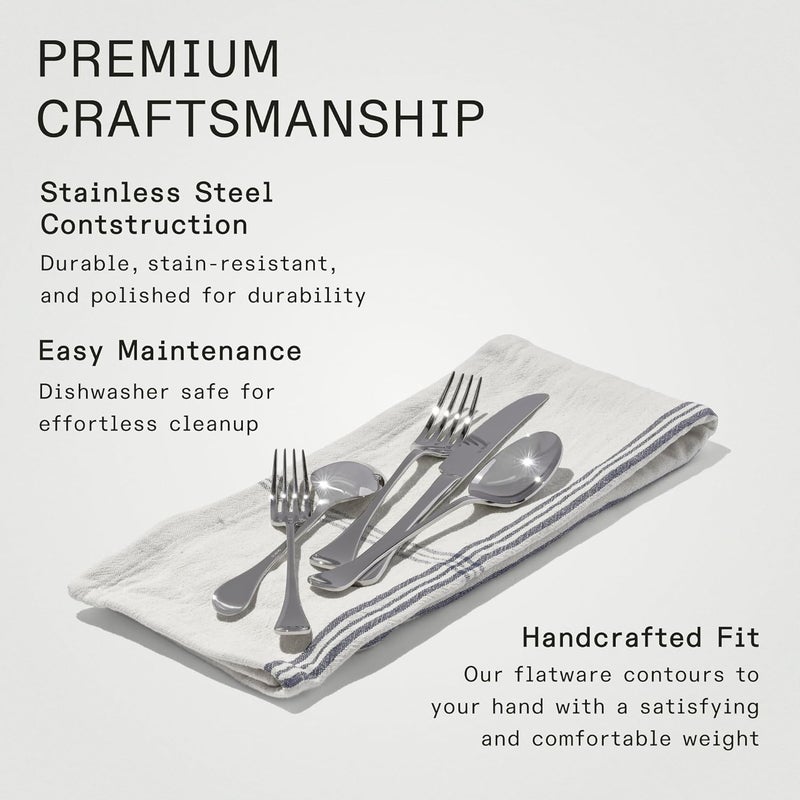 Madein Made In Cookware  Flatware Set  4 Place Settings 20 Piece Set  Crafted In Italy - Image 3