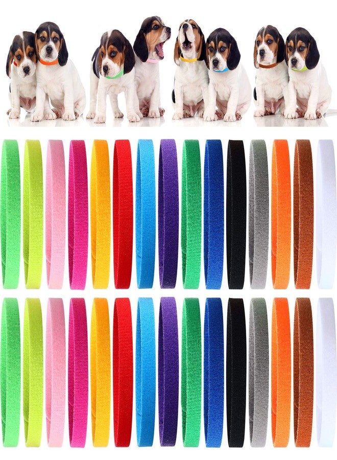 Weewooday 45 Pieces Puppy Whelping Collars Double-Sided Newborn Pet Identification Bands 3 Sizes Adjustable Puppy Collars Soft Colorful Whelp ID for Pet Kitten, 15 Colors - Image 1