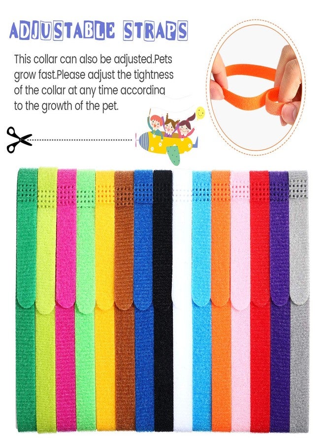 Weewooday 45 Pieces Puppy Whelping Collars Double-Sided Newborn Pet Identification Bands 3 Sizes Adjustable Puppy Collars Soft Colorful Whelp ID for Pet Kitten, 15 Colors - Image 2