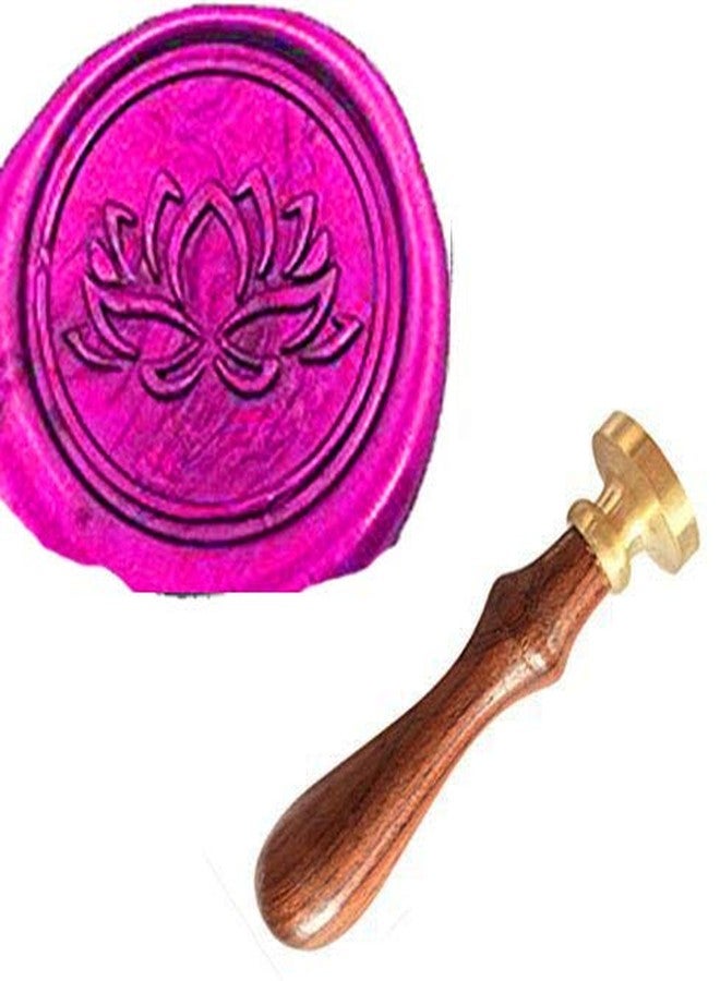MNYR Yoga Lotus Flower Wax Seal Stamp Set - Wedding Invitation, Christmas Card, Gift Wrapping - Copper Head & Rosewood Handle - 25mm & 30mm - Customizable - Image 1