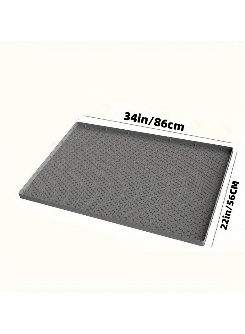 وسادة مطبخ مضادة للزيت، سهلة التنظيف، وسادة حوض سيليكون، وسادة حماية مضادة للتسرب، رمادية (86 * 56 سم) - Image 4