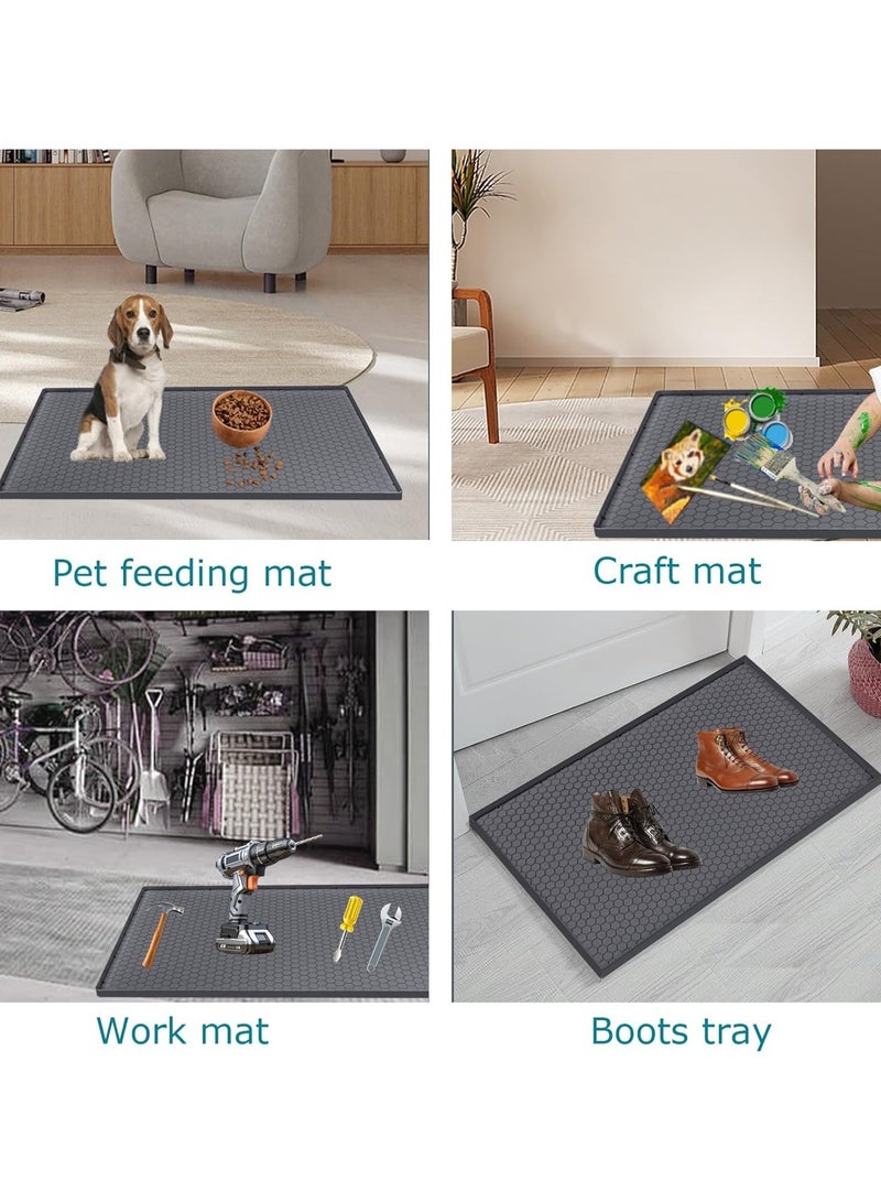 وسادة مطبخ مضادة للزيت، سهلة التنظيف، وسادة حوض سيليكون، وسادة حماية مضادة للتسرب، رمادية (86 * 56 سم) - Image 3