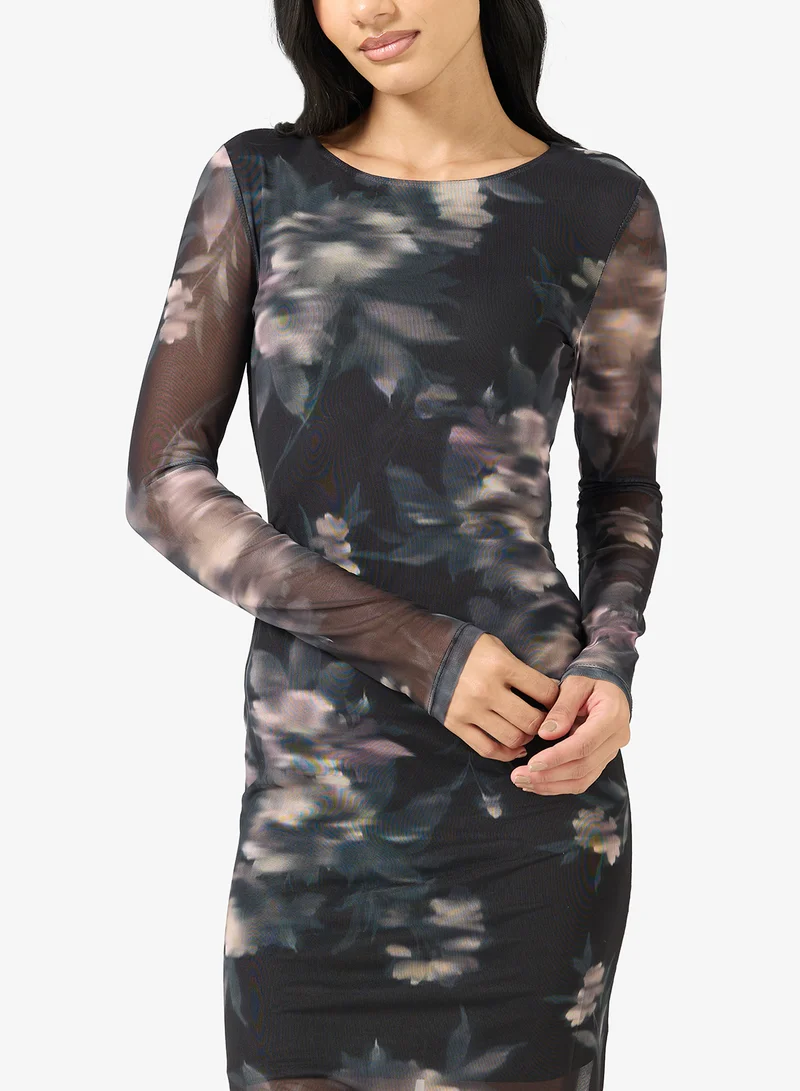 ONLY  ONLKAYA LIFE Long Sleeva MIDI MESH DRESS for Women | Best Price UAE