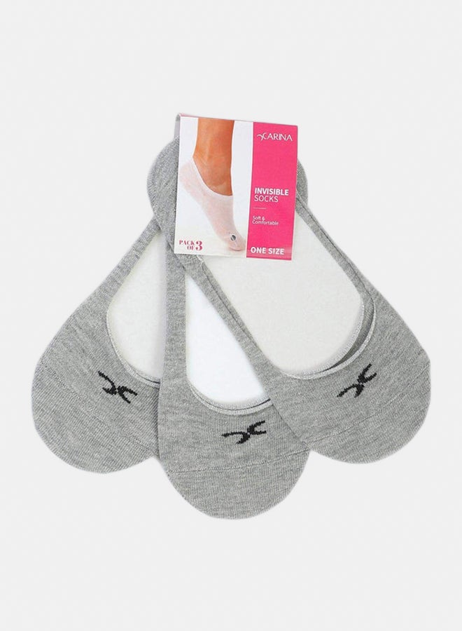 Carina Invisible Cotton Socks - 3 Pairs - Image 1