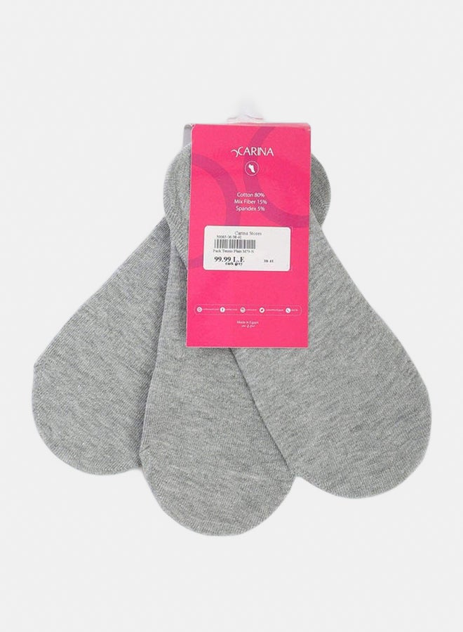 Carina Invisible Cotton Socks - 3 Pairs - Image 2
