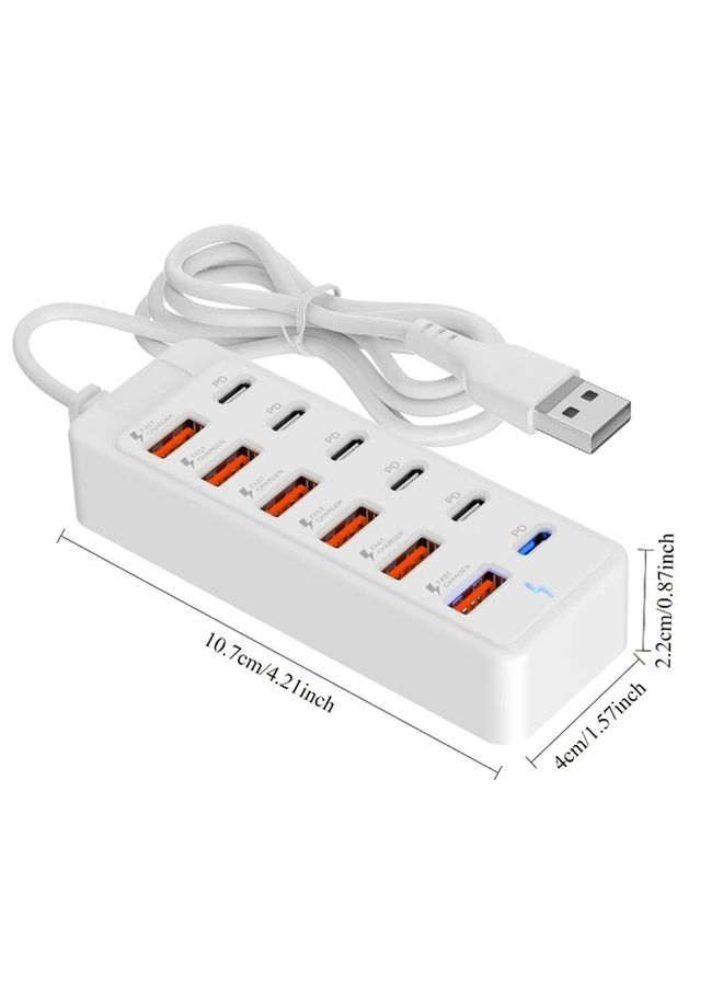 12 منفذ USB C محور شحن سريع 66W محطة طاقة محمولة شاحن متعدد الأجهزة - Image 3