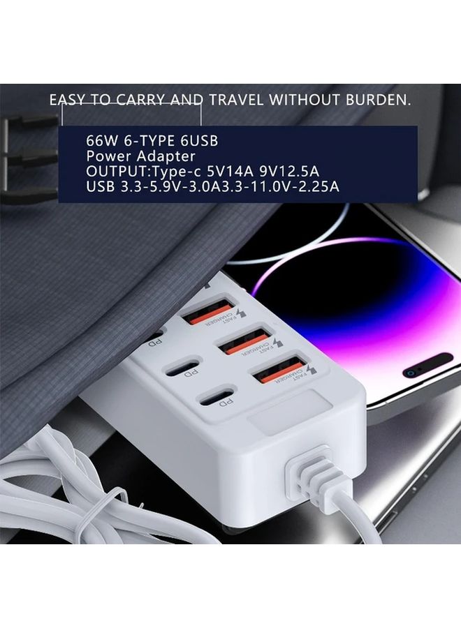 12 منفذ USB C محور شحن سريع 66W محطة طاقة محمولة شاحن متعدد الأجهزة - Image 2