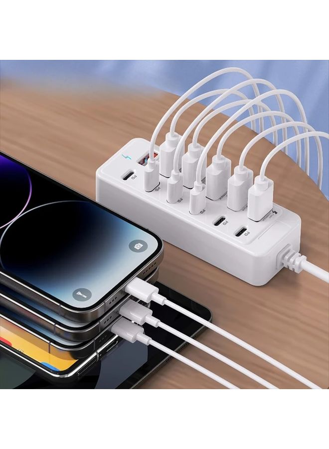 12 منفذ USB C محور شحن سريع 66W محطة طاقة محمولة شاحن متعدد الأجهزة - Image 5