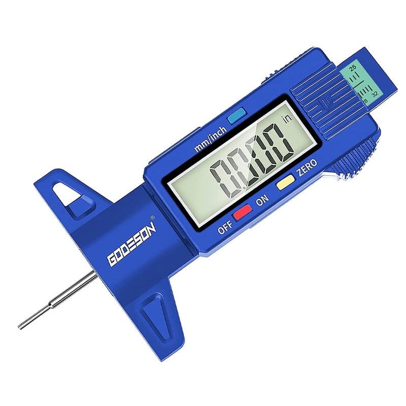 GODESON Digital Tire Tread Depth Gauge with LCD Display and Color-Coded Bar - Image 1