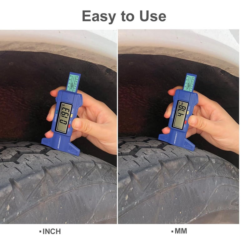 GODESON Digital Tire Tread Depth Gauge with LCD Display and Color-Coded Bar - Image 5