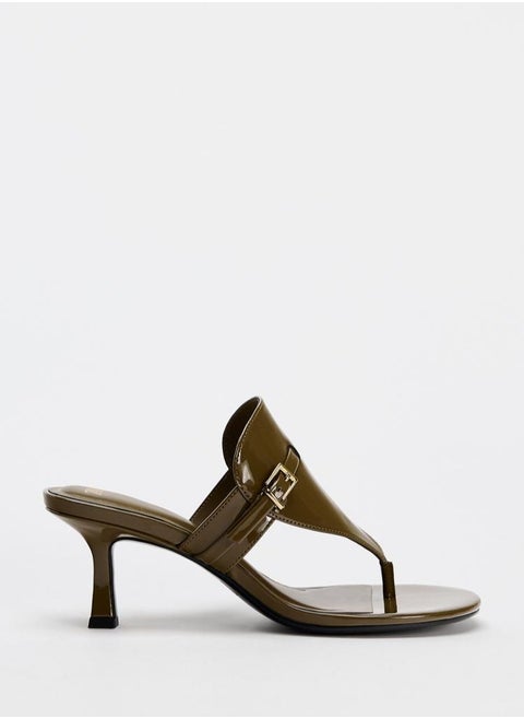 High heel sandals with buckle